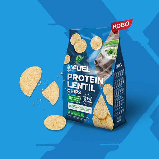 12 x Протеинов чипс от червена леща с вкус на сметана и лук