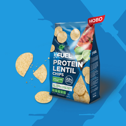 12 x Протеинов чипс от червена леща с вкус на лайм и Чили